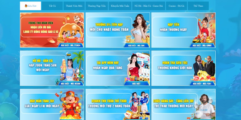 Một số event khuyến mãi hấp dẫn được Jun88 phát hành 